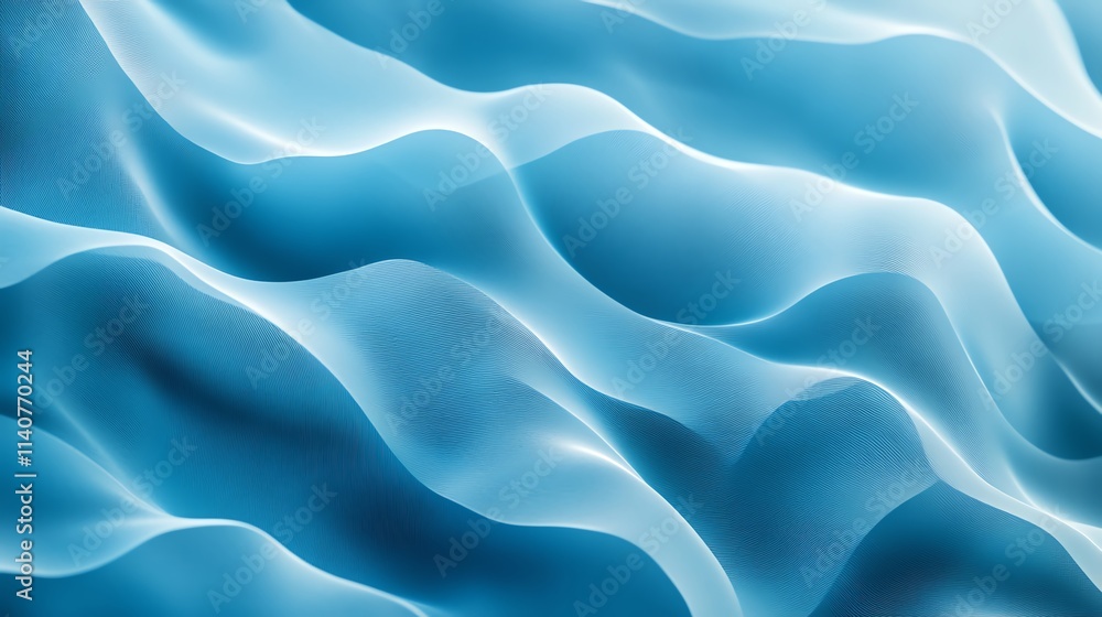 Obraz premium Abstract blue wave patterns representing fluid motion and serenity.