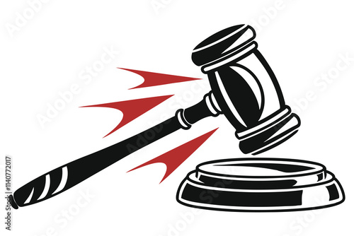 creative Gavel icon concept Black Color and white Background