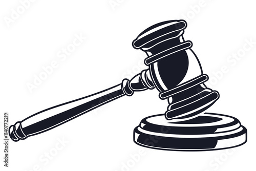 creative Gavel icon concept Black Color and white Background