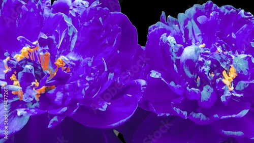 Lilac Peony Blooming: Time-Lapse Photography