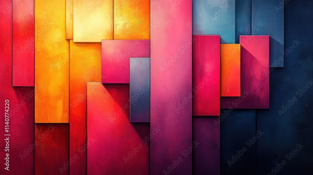 Abstract colorful rectangular art, textured blocks. Abstract colorful rectangular art, textured blocks.