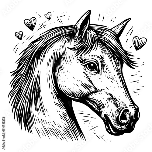 horse animal head mammal mustang riding nature pony race farm stallion hearts vector love heart romantic cute photo