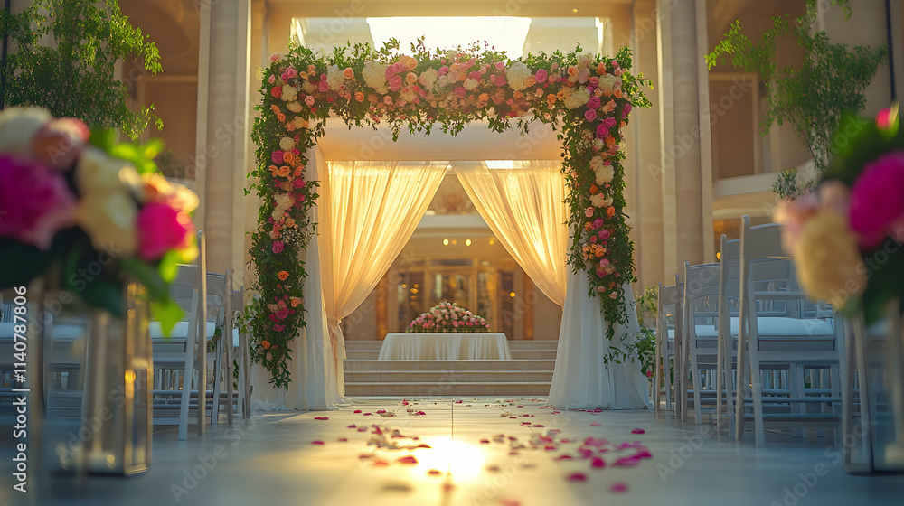 Sunlit Floral Wedding Arch Illustration Sunlit Floral Wedding Arch Illustration