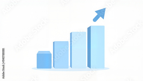 Blue bar chart with upward arrow on white background Free Download Blue bar chart with upward arrow on white background - GFXLoad