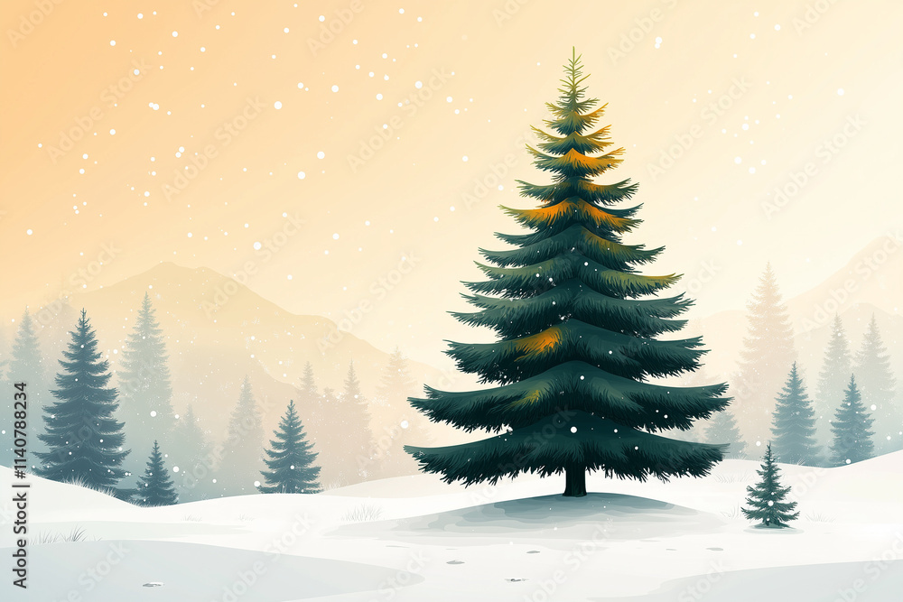A stylized illustration of a single evergreen tree with geometric, modern lines. A stylized illustration of a single evergreen tree with geometric, modern lines.