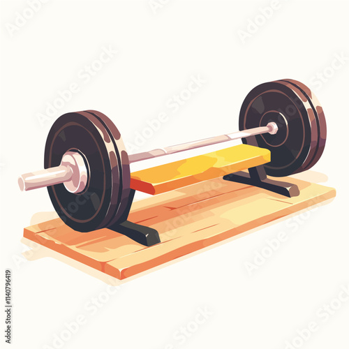 Illustration of barbell and bodybuilding weights