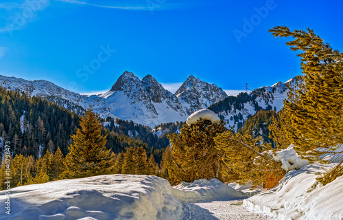 snow covered mountains photo