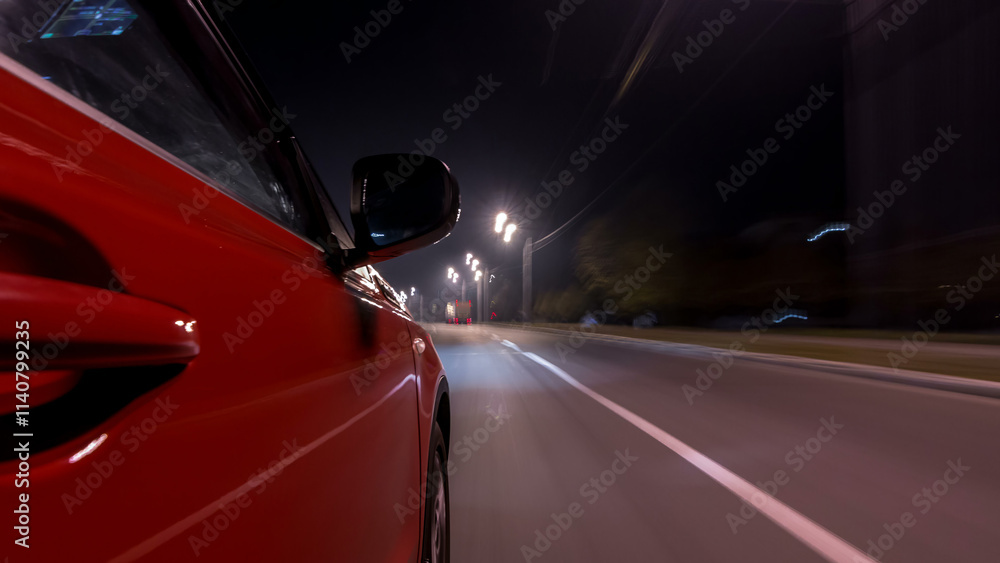 Drivelapse urban look from fast driving car at a night avenue in a city timelapse hyperlapse Drivelapse urban look from fast driving car at a night avenue in a city timelapse hyperlapse