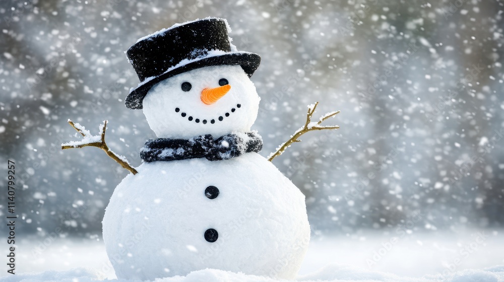 The Charming Snowman in Winter The Charming Snowman in Winter