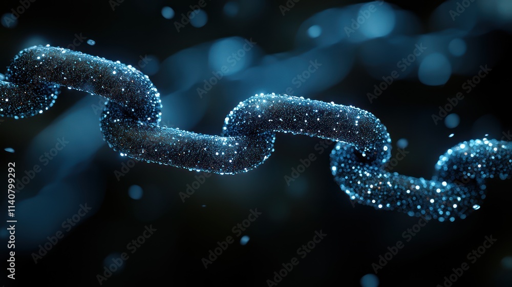 Abstract glowing blue chain link. Abstract glowing blue chain link.