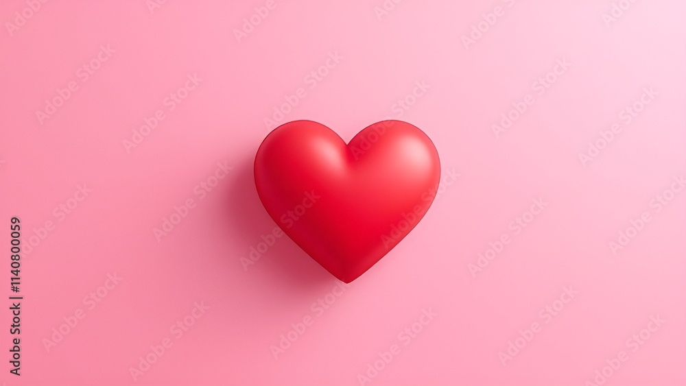 Red heart icon on a pink gradient backdrop symbolizing love, tenderness, and valentine's day Red heart icon on a pink gradient backdrop symbolizing love, tenderness, and valentine's day