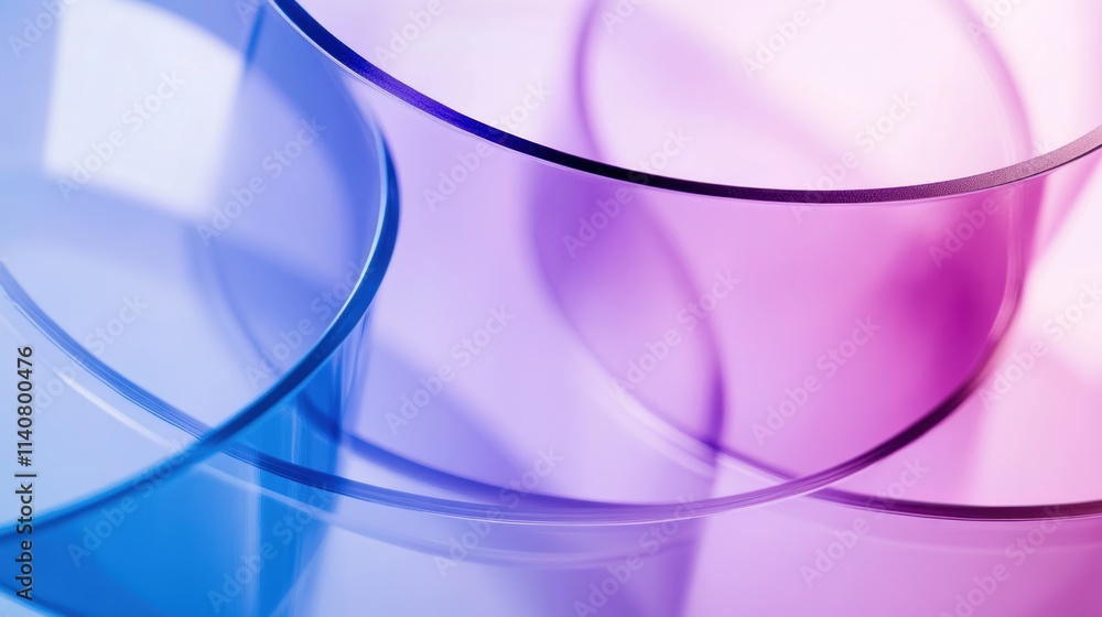 Naklejka premium Abstract Glass Circles: A Symphony of Purple and Blue Hues