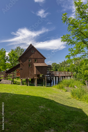 Water wheel mill and open-air museum in Jelka, Slovakia