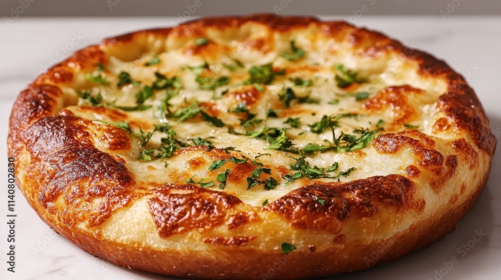 Delicious Golden Crust Pizza with Fresh Herbs and Cheese Delicious Golden Crust Pizza with Fresh Herbs and Cheese