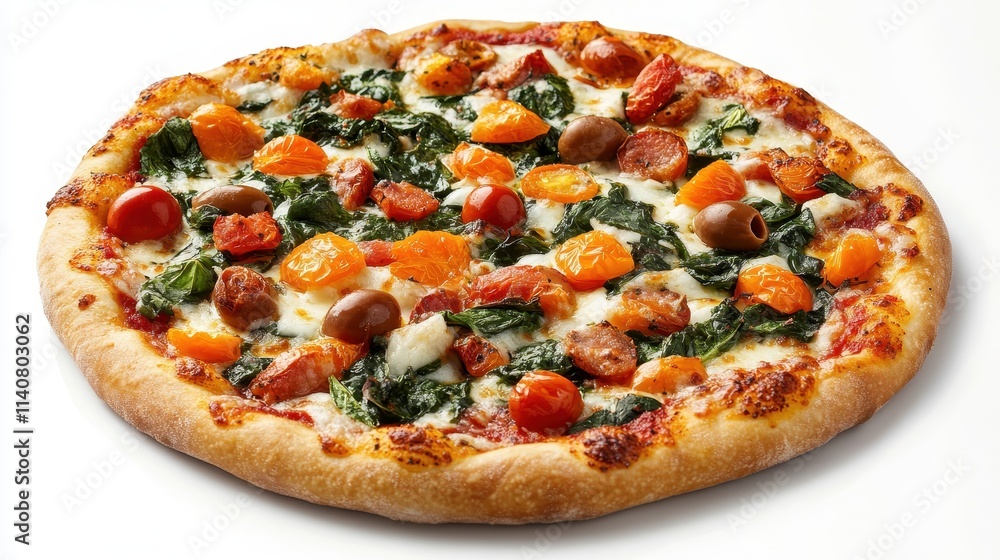 Fresh Pizza with Olives and Cherry Tomatoes Fresh Pizza with Olives and Cherry Tomatoes