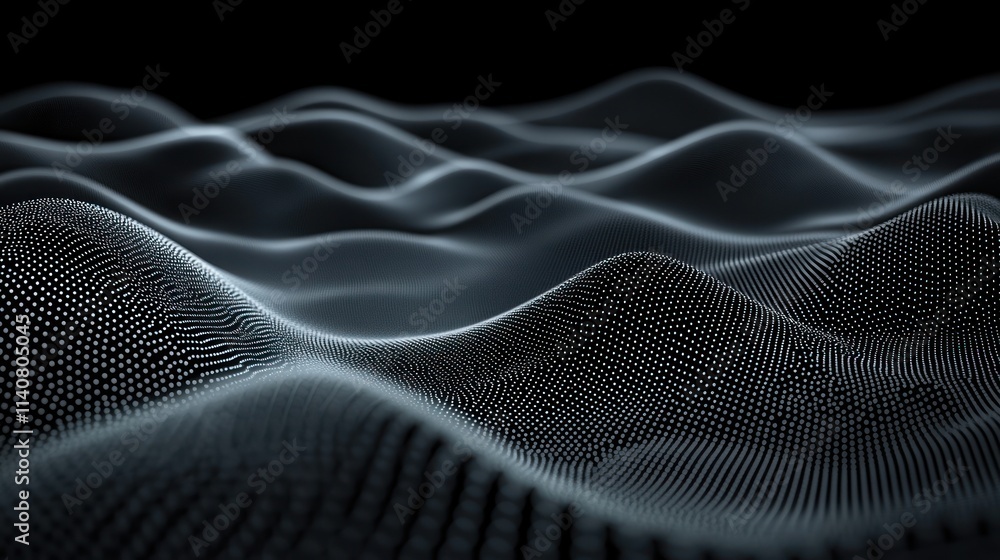 Abstract representation of flowing waves in a dark environment. Abstract representation of flowing waves in a dark environment.