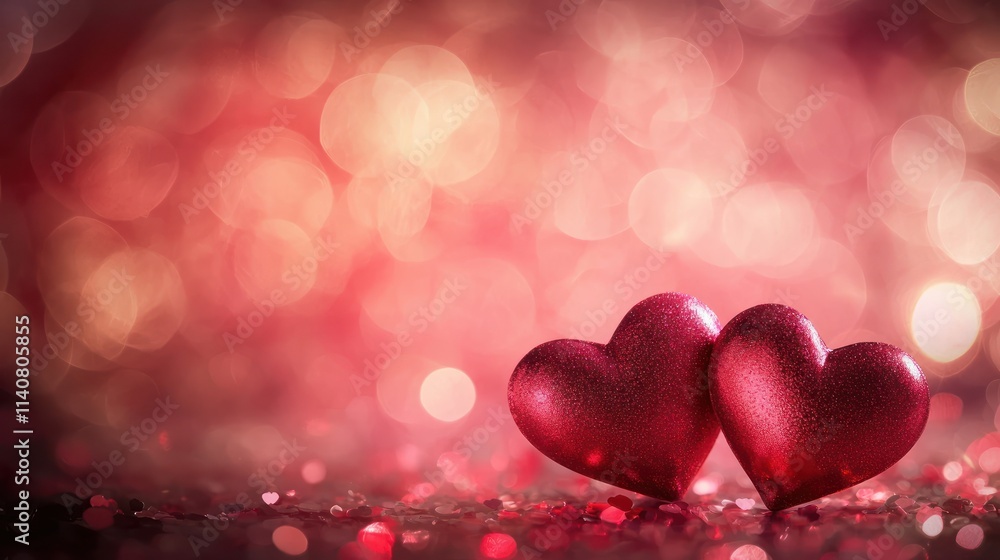 A dreamy bokeh background with pink and red hues, creating a warm and inviting atmosphere for Valentine's Day A dreamy bokeh background with pink and red hues, creating a warm and inviting atmosphere for Valentine's Day