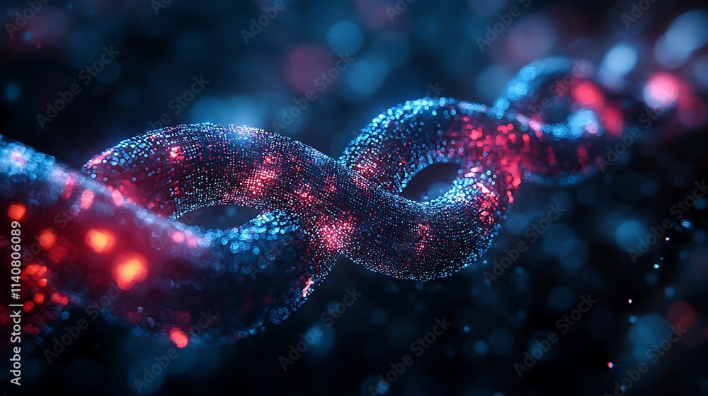 Abstract swirling digital data stream in vibrant blue and red. Abstract swirling digital data stream in vibrant blue and red.