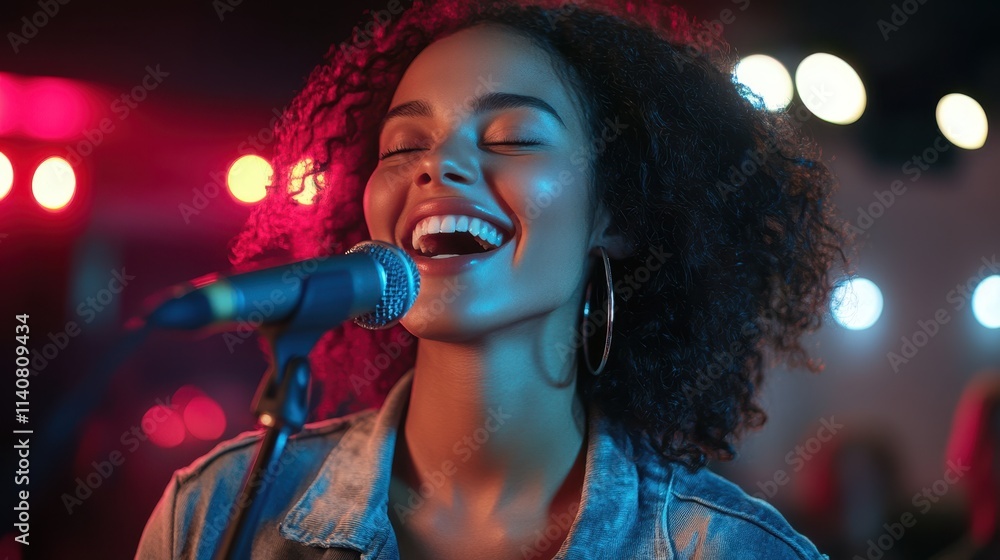 The Joyful Singer with Microphone The Joyful Singer with Microphone