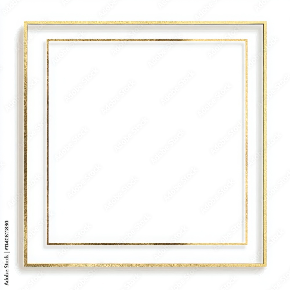 A simple thin gold border with clean edges surrounding a blank space on a white background A simple thin gold border with clean edges surrounding a blank space on a white background