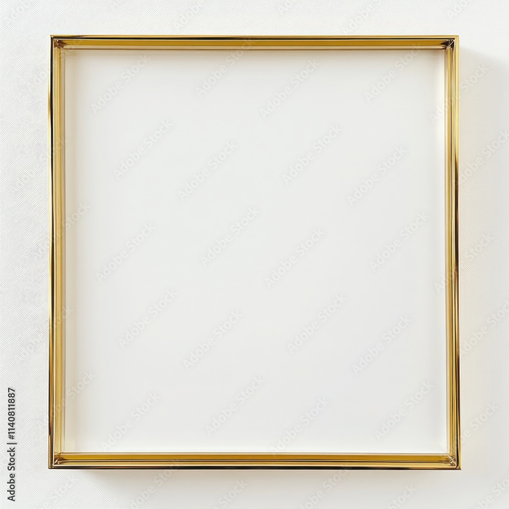 Obraz premium A simple thin gold border with clean edges surrounding a blank space on a white background 
