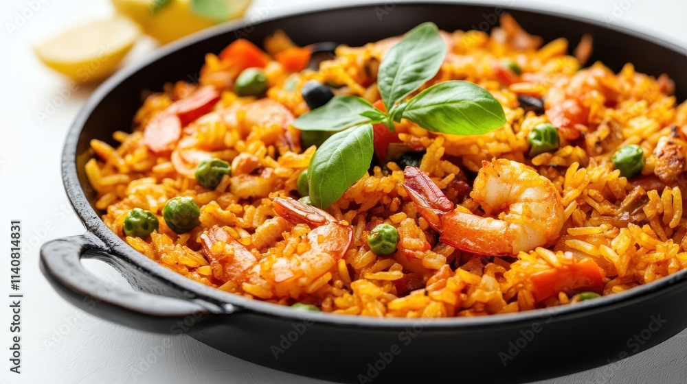 Elegant Serving of Spanish Fried Rice Dish Elegant Serving of Spanish Fried Rice Dish