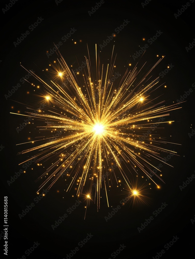 Obraz premium Festive fireworks on black background.