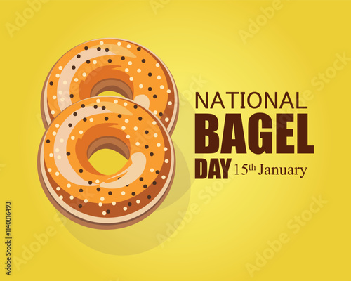 National Bagel Day, Idea for poster, banner, flyer, card or menu design vector illustration