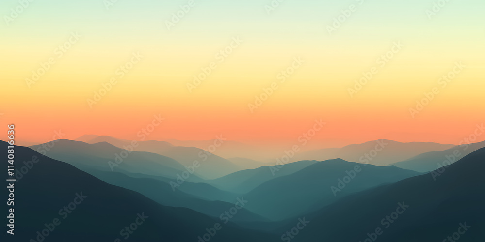 Obraz premium Sunrise over Endless Mountain Layers