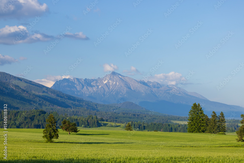 Fototapeta premium High Tatras with Krivan peak in spring time, Slovakia