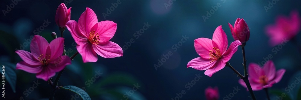 Majestic pink blooms against a mysterious dark backdrop, isolated, mysterious Majestic pink blooms against a mysterious dark backdrop, isolated, mysterious