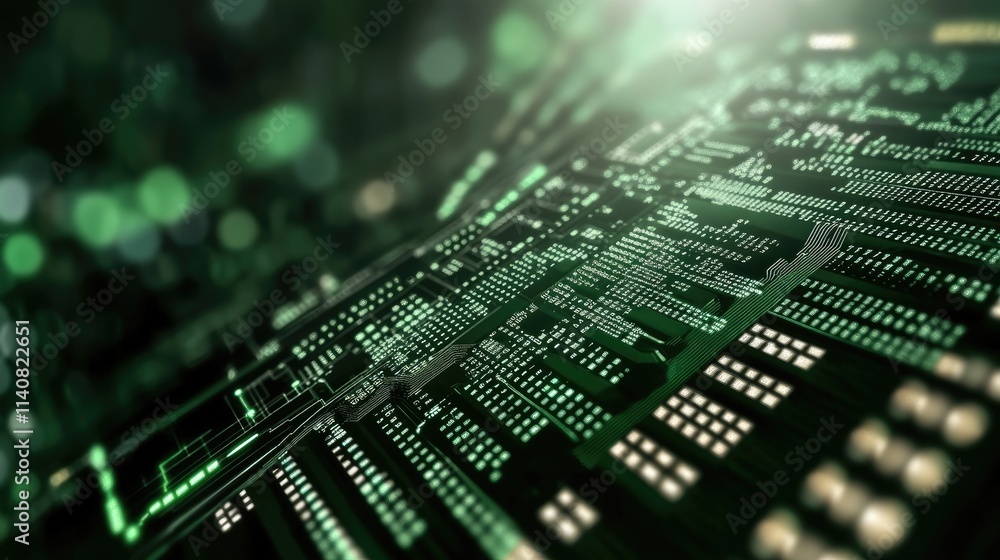 A close-up of a green stock market chart shows upward trends amidst a blurred urban background enhanced by a bokeh effect A close-up of a green stock market chart shows upward trends amidst a blurred urban background enhanced by a bokeh effect