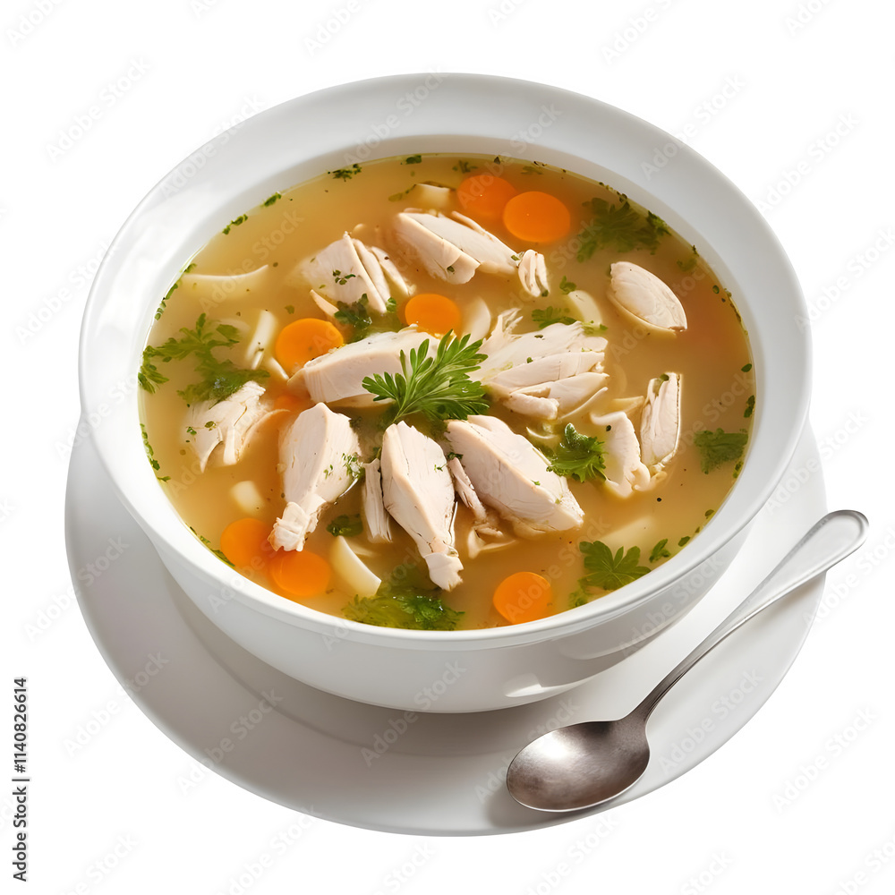 Delicious chicken soup served in a bowl, showcasing tender chicken pieces, vegetables, and rich broth, perfect for a comforting meal.
Delicious chicken soup served in a bowl, showcasing tender chicken pieces, vegetables, and rich broth, perfect for a comforting meal.