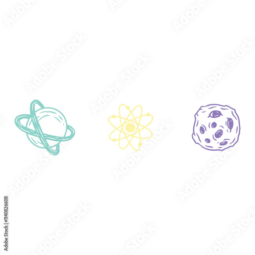 set of abstract flowers