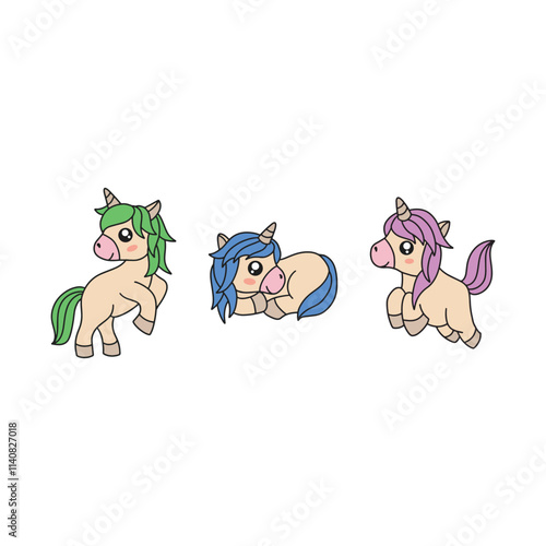 set of funny animals