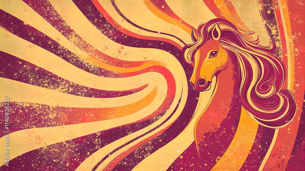 Obraz premium Majestic Galloping Horse in Liquid Gold: An Abstract Masterpiece with Flowing Golden Streams - Perfect Poster for Sports Interiors and Art Enthusiasts!
