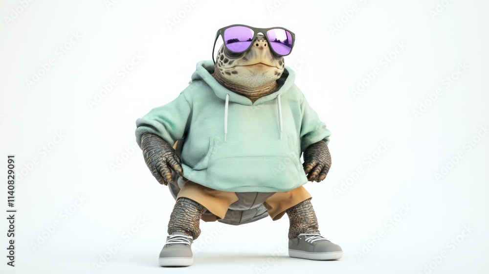 A stylish toad wearing sunglasses and casual clothing, striking a confident pose. A stylish toad wearing sunglasses and casual clothing, striking a confident pose.