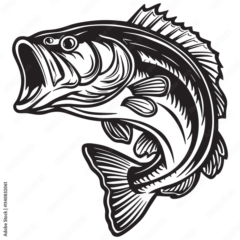 Naklejka premium Fish silhouette vector illustration