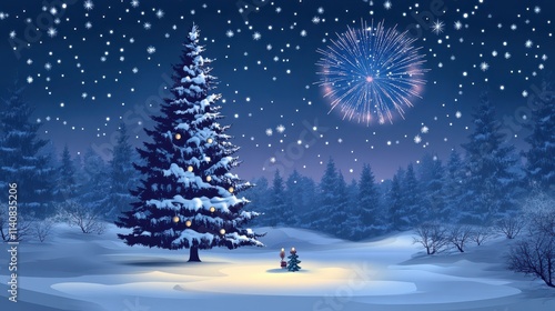 Wallpaper Mural Holiday Fireworks in Night Sky Torontodigital.ca