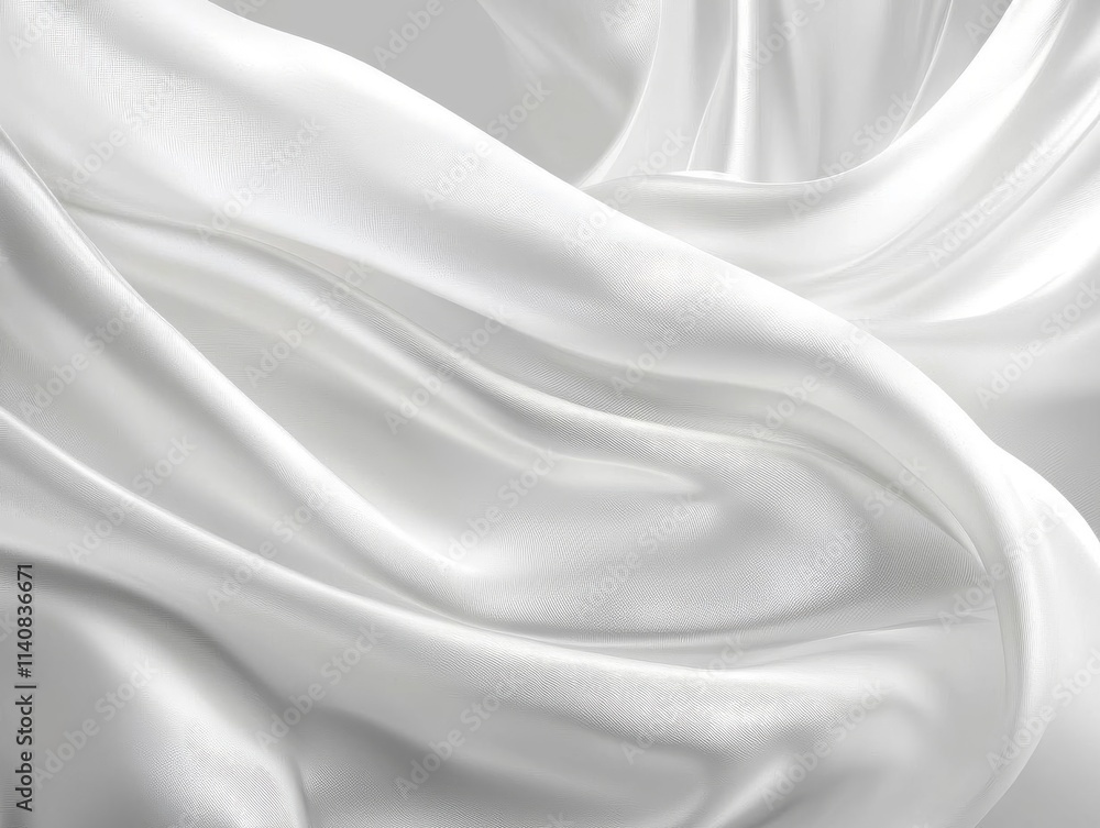 Obraz premium Flowing White Fabric Texture Background: Elegant, Smooth, and Luxurious