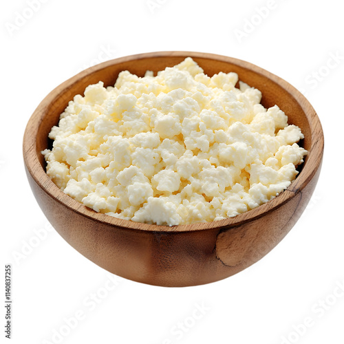 Wallpaper Mural Fresh Cottage Cheese in Wooden Bowl  Healthy Dairy Product  Breakfast Food  Granular Textu Torontodigital.ca