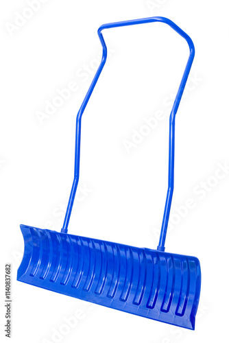 Billede på lærred Wide snow pusher shovel isolated on white
