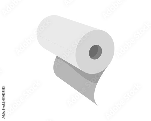 Textile roll vector icon. Paper tube illustration design for kitchen cleaning towel, carpet, scroll whatman, fabric.