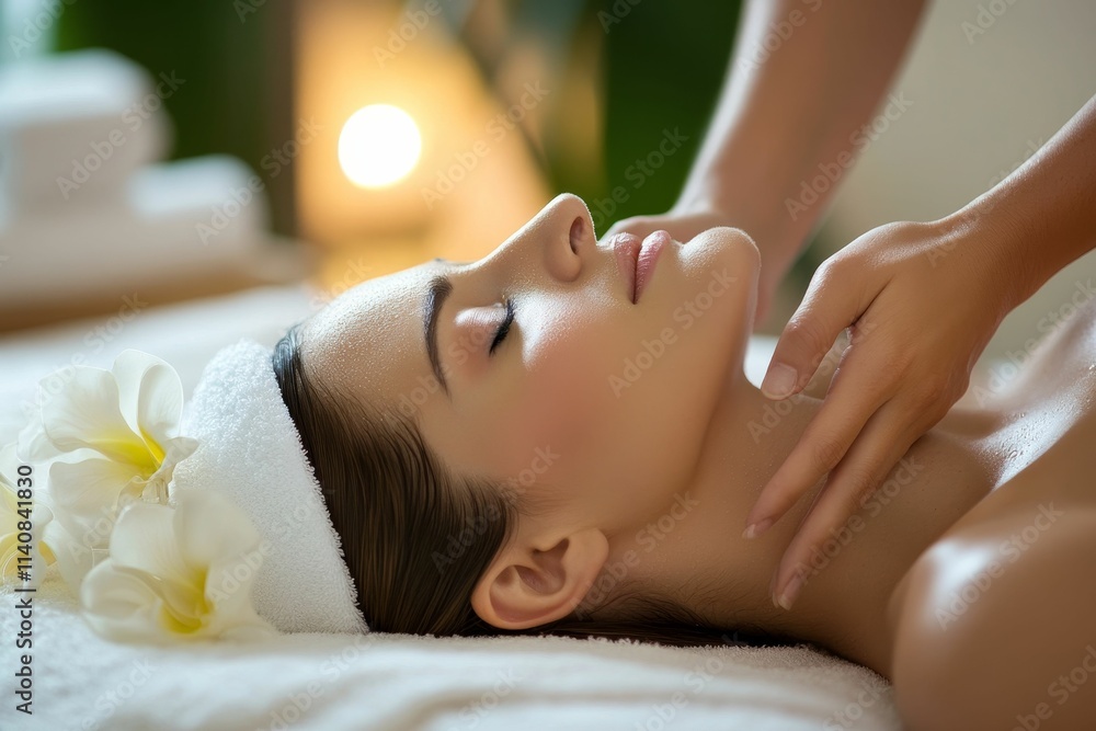 Relaxing spa treatment; woman's face massage. Relaxing spa treatment; woman's face massage.