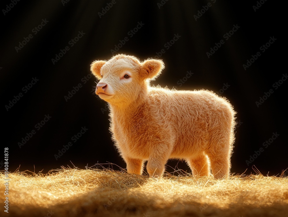 Adorable lamb silhouette farm animal natural light close-up textured background Adorable lamb silhouette farm animal natural light close-up textured background