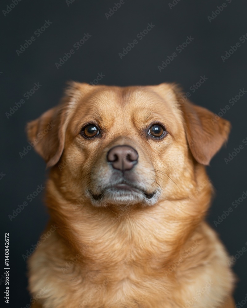 Captivating portrait of a golden dog studio setting high-resolution image minimalist style calm atmosphere Captivating portrait of a golden dog studio setting high-resolution image minimalist style calm atmosphere