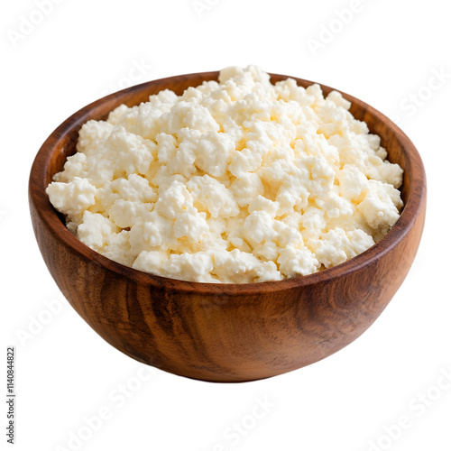 Wallpaper Mural Fresh Cottage Cheese in Wooden Bowl  Healthy Dairy Product  Breakfast Food Torontodigital.ca