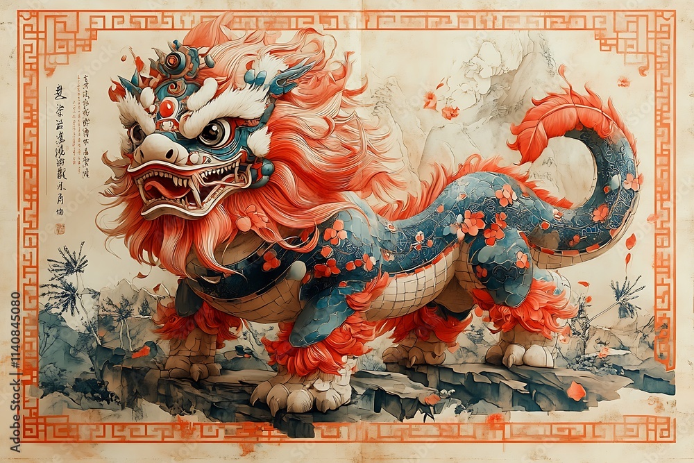 Obraz premium Painting of a Majestic Dragon