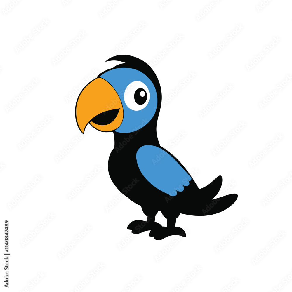 Obraz premium A parrot cartoon vector illsulation
