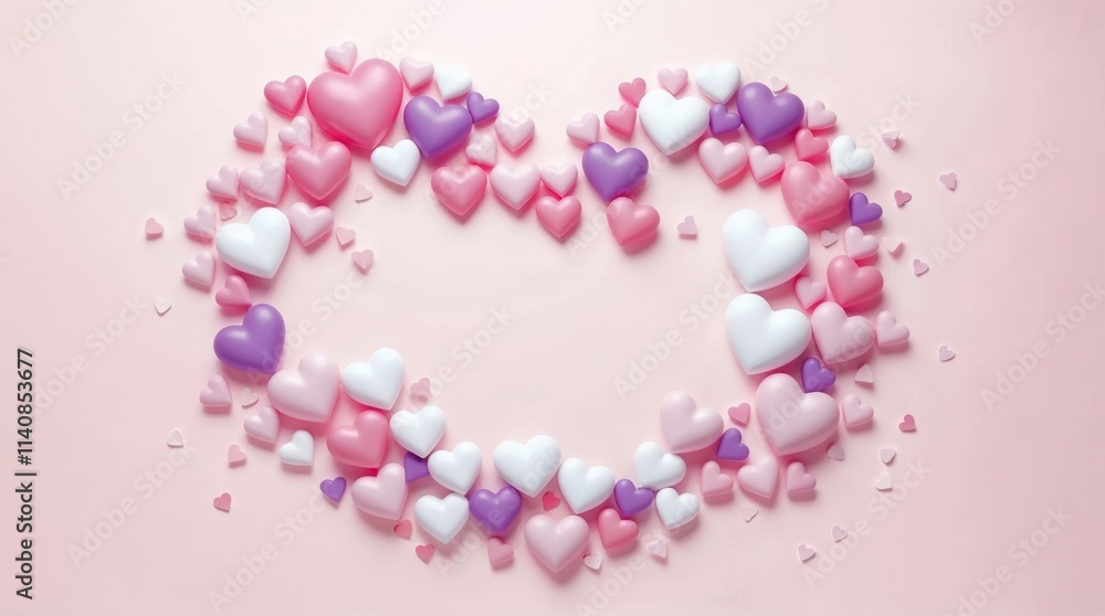 heart shape made of smaller 3D hearts heart shape made of smaller 3D hearts